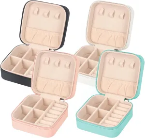 Travel Jewelry Case Small Jewelry Box Jewelry Organizer Storage Case Portable PU Leather Mini Jewelry Travel Case for Girls Womens Earring, Necklace, Rings,Bracelets