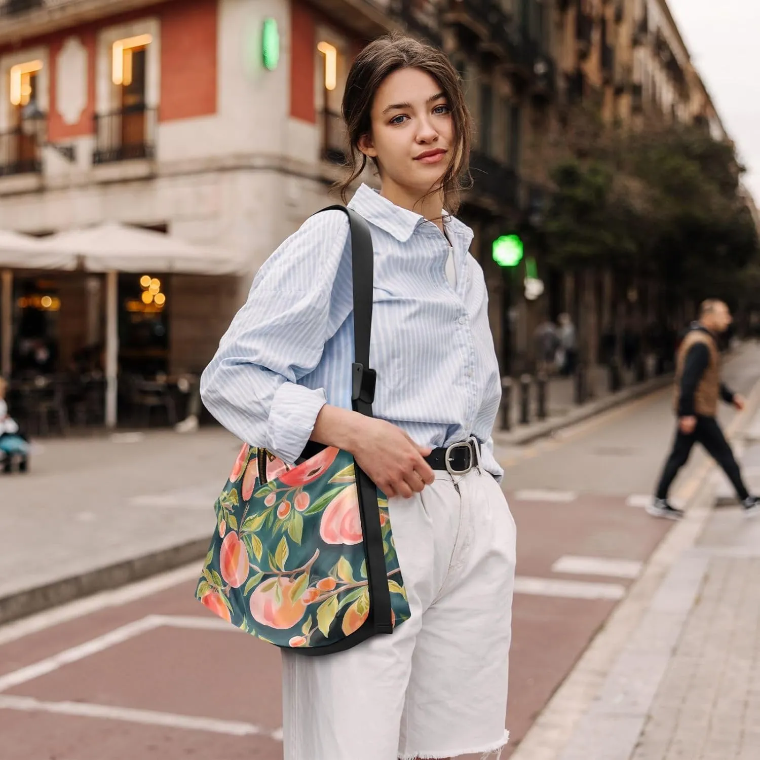 Tropical Leaves for Printing Crossbody Leather Shoulder Bag, Cross Body Shoulder Bag Leather, Shoulder Bag for Woman