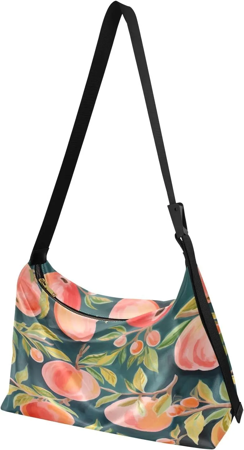 Tropical Leaves for Printing Crossbody Leather Shoulder Bag, Cross Body Shoulder Bag Leather, Shoulder Bag for Woman