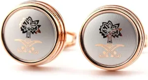 Tuxedo Cufflinks for Men Gold Wedding Cufflinks Silver Plated Round with Pattern Jewelry for Husband Dad Valentines Day Business Fathers Day
