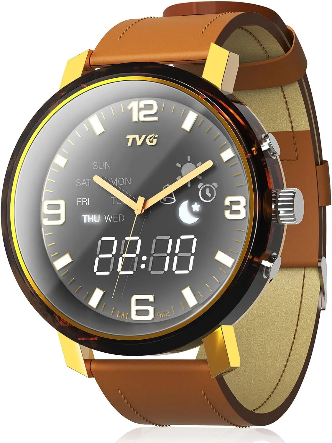 TVG Watch,Mens Watch,Women Watch,Fashion Wrist Watch with Leather Strap