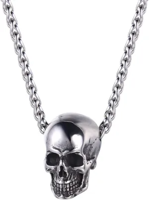 U7 Men Skull Pendant/Octopus Necklace Stainless Steel Gothic Punk Jewelry, Personalized Skeleton Head Rapper Necklaces with 22-24 Inch Chain