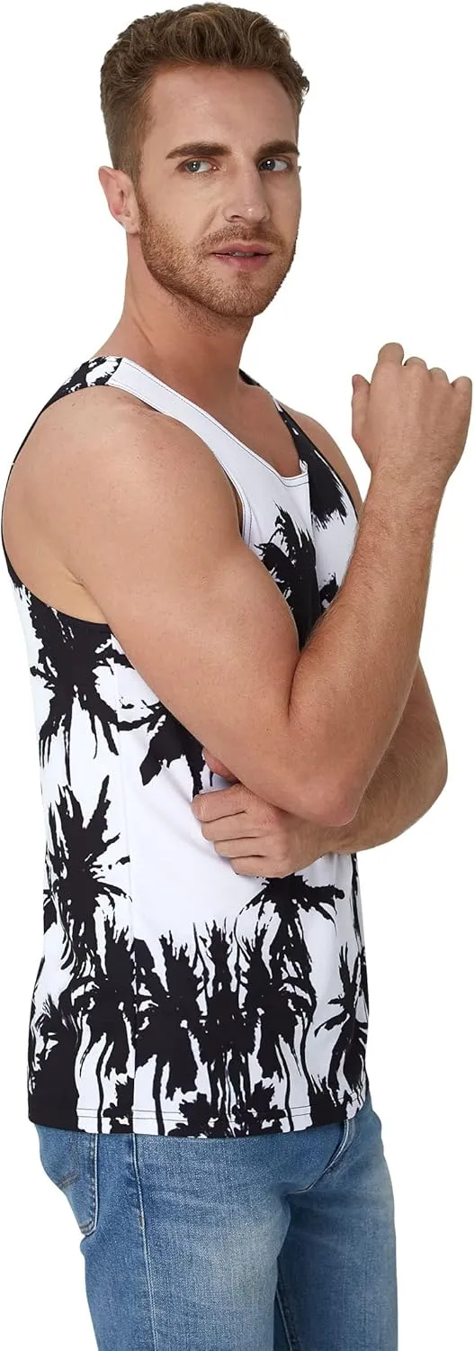 uideazone Mens Beach Tank Top Summer Sleeveless Shirt Graphic Quick Dry Gym Workout Tank Top