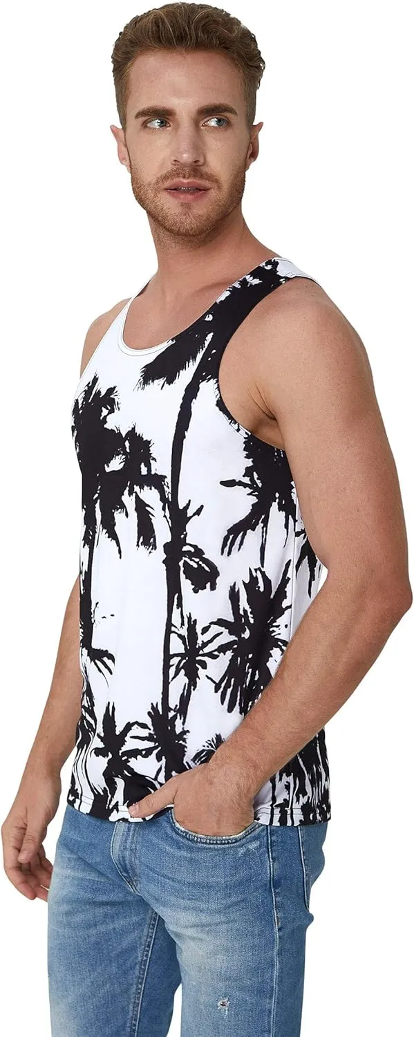 uideazone Mens Beach Tank Top Summer Sleeveless Shirt Graphic Quick Dry Gym Workout Tank Top
