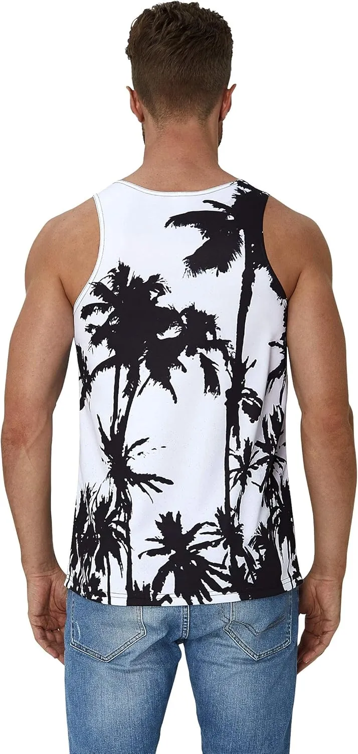 uideazone Mens Beach Tank Top Summer Sleeveless Shirt Graphic Quick Dry Gym Workout Tank Top