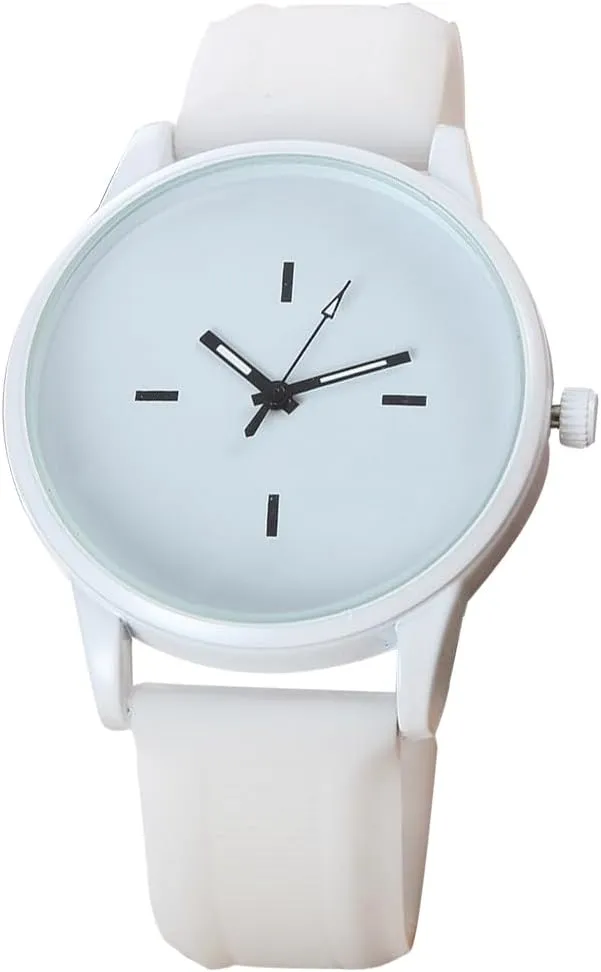 Unisex Silicone Band Analog Quartz Casual Watches Easy to Read Dial with Second Hand Jelly Color Women Men Wrist Watch