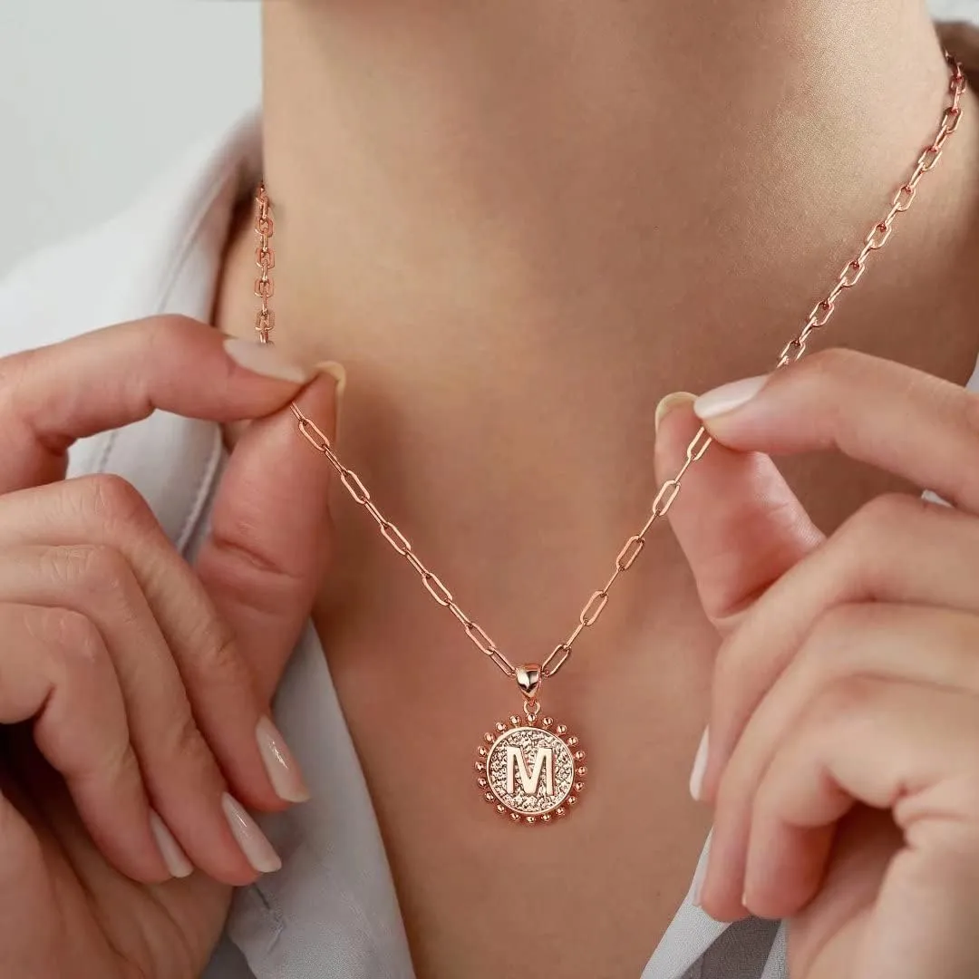 Ursteel Layered Initial Necklaces for Women - 14K Gold Plated Dainty Layering Paperclip Chain Necklaces for Women Jewelry