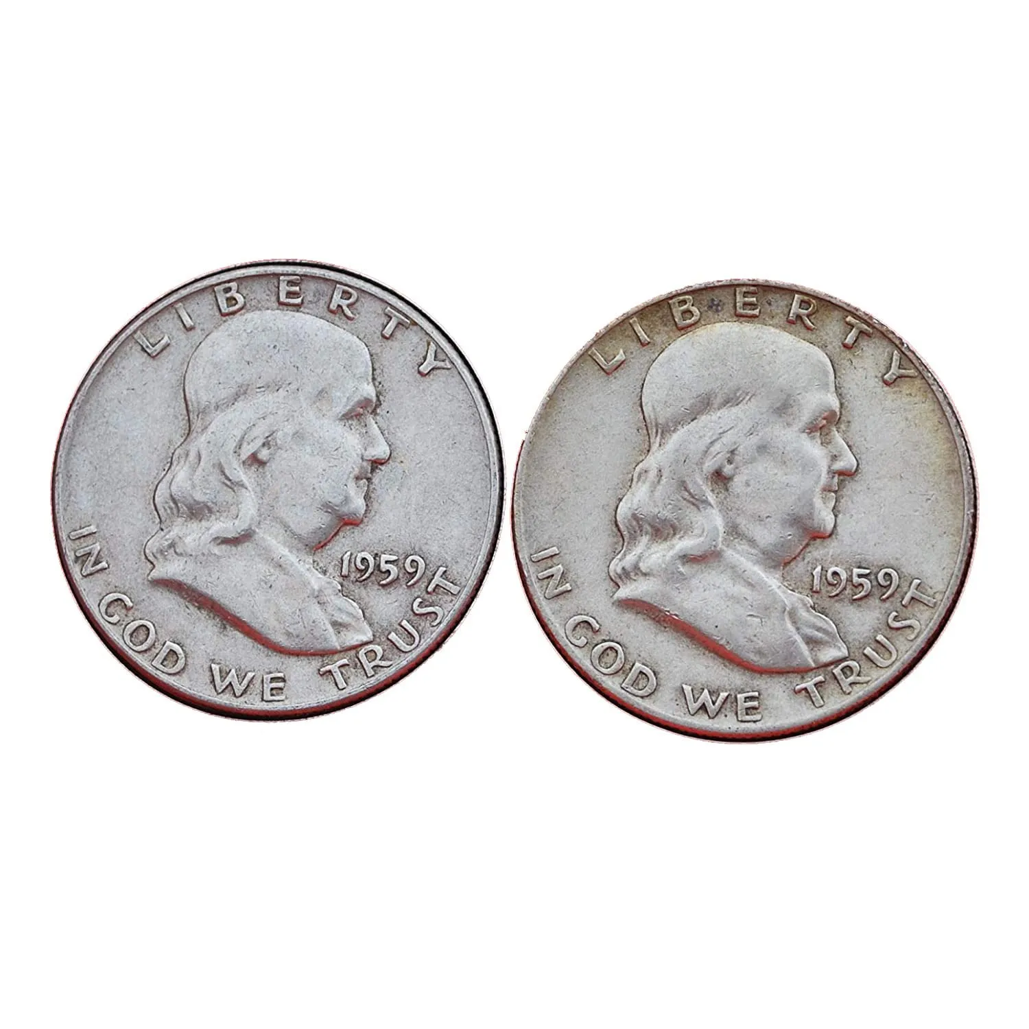 US 1959 Franklin Half Dollar 90% Silver Coin Silver Cufflinks NEW