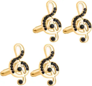 VALICLUD Men's Fashion Cufflinks 2 Pack of Music Theme Alloy Sleeve Cuff Nails Fine Finish