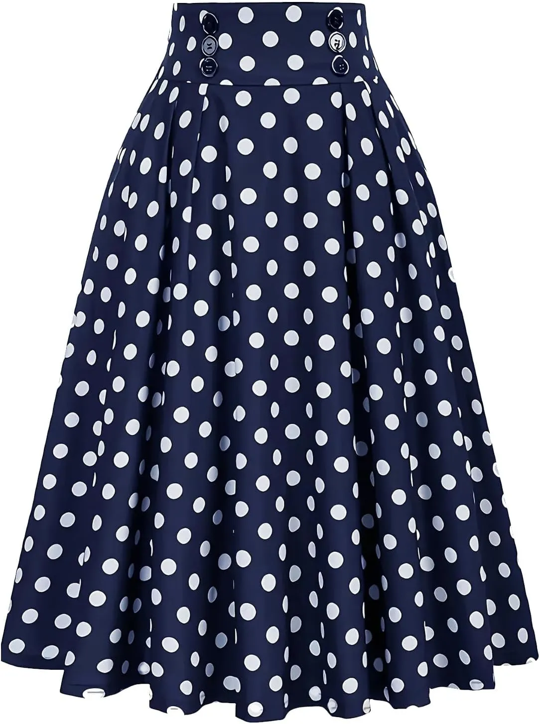 Vintage Plaid Skirt for Women High Waisted Midi A-line Skirts Pleated Skirt with Pockets Tartan Maxi Skirts