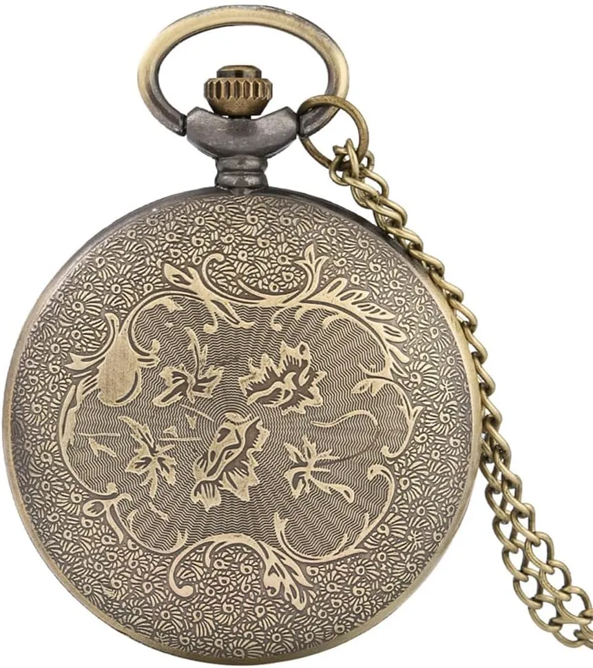 Vintage Quartz Pocket Watches for Men with Chains Pendant Pocket Watch Womens Necklace Watches Unique Designs with Box