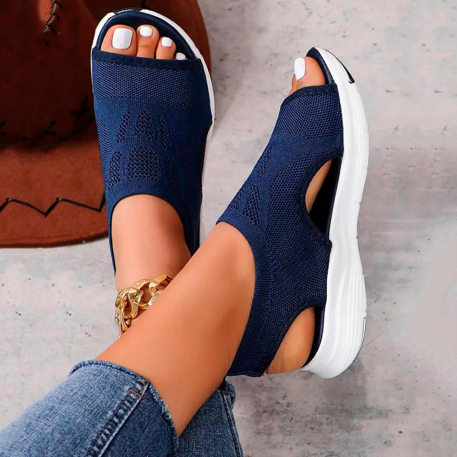 Walking Sandals for Women Arch Support Orthotic Comfortable Sandal Non-Slip Casual Open Toe Sport Tennis Shoes