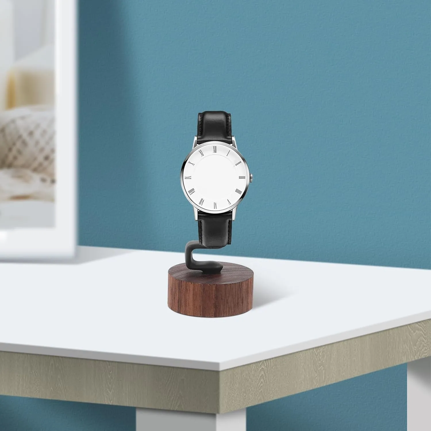Watch Display Stand Show Rack Wrist Watch Holder Wrist Watch Display Holder Wrist Watch Displaying Holder Watch Stand Men and Women Black Walnut Storage Rack Wood, 10.50X4.80X4.80CM