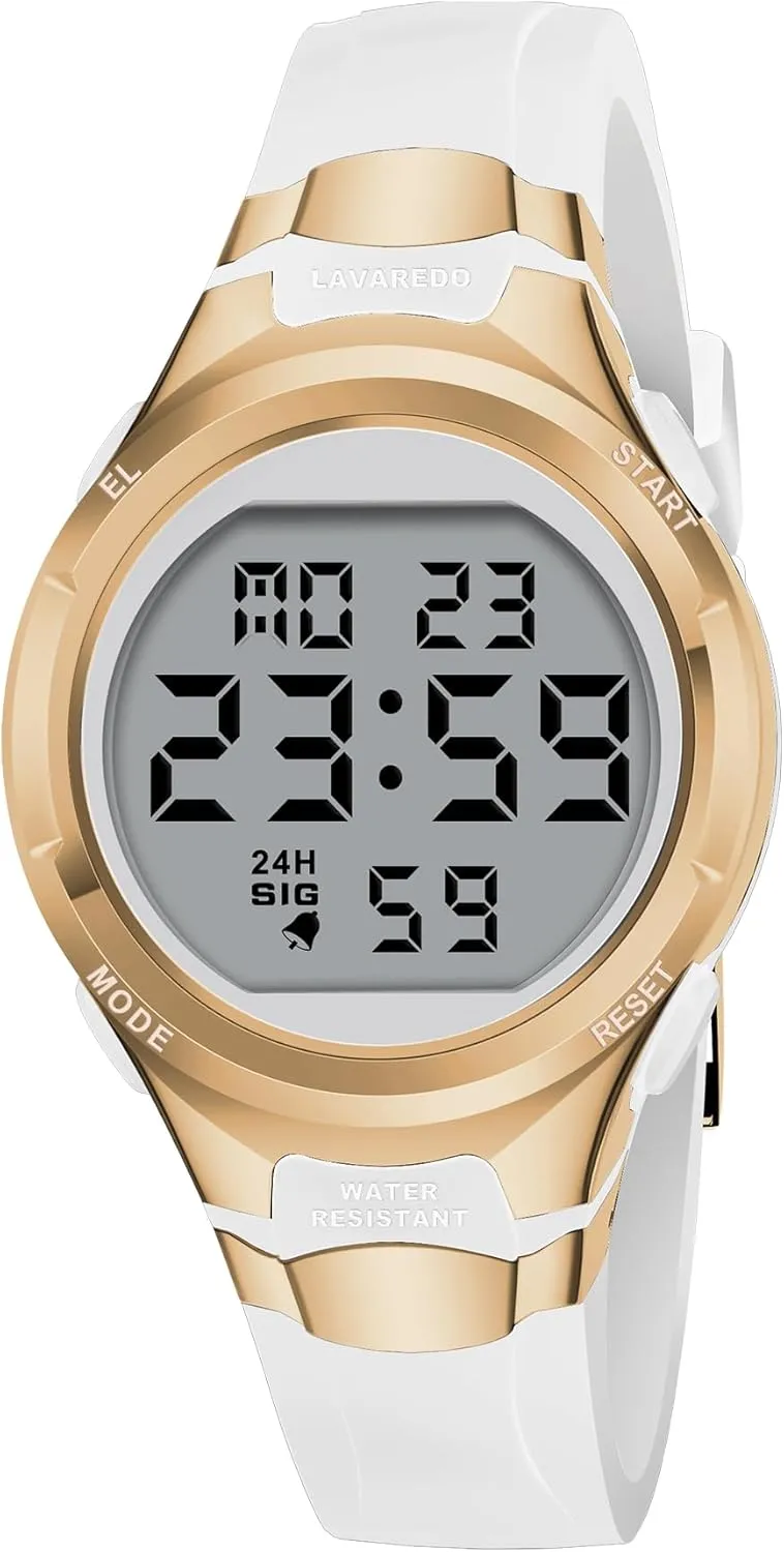 Watches for Women Sport Digital Womens Watch Waterproof with Silicone Strap Alarm/Stopwatch/Chronograph/LED Back Light