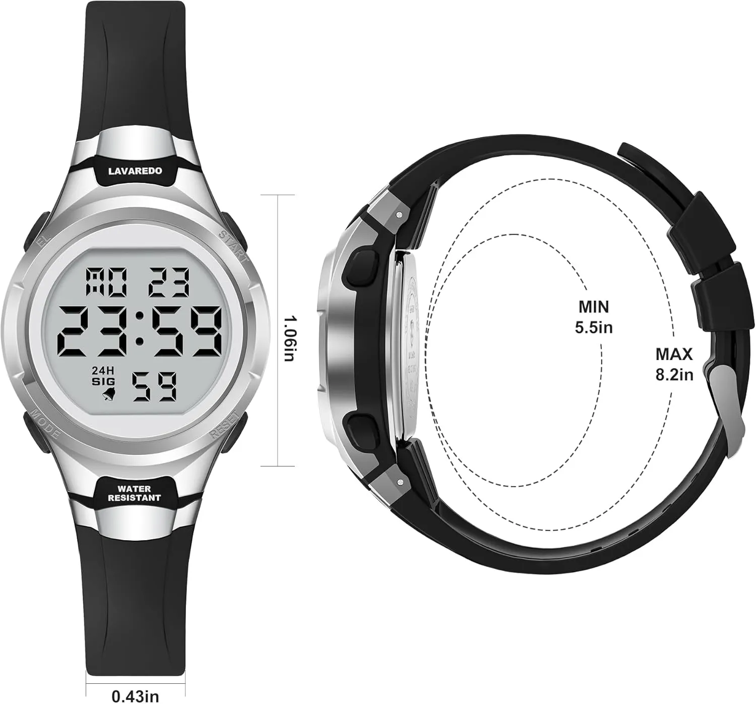 Watches for Women Sport Digital Womens Watch Waterproof with Silicone Strap Alarm/Stopwatch/Chronograph/LED Back Light
