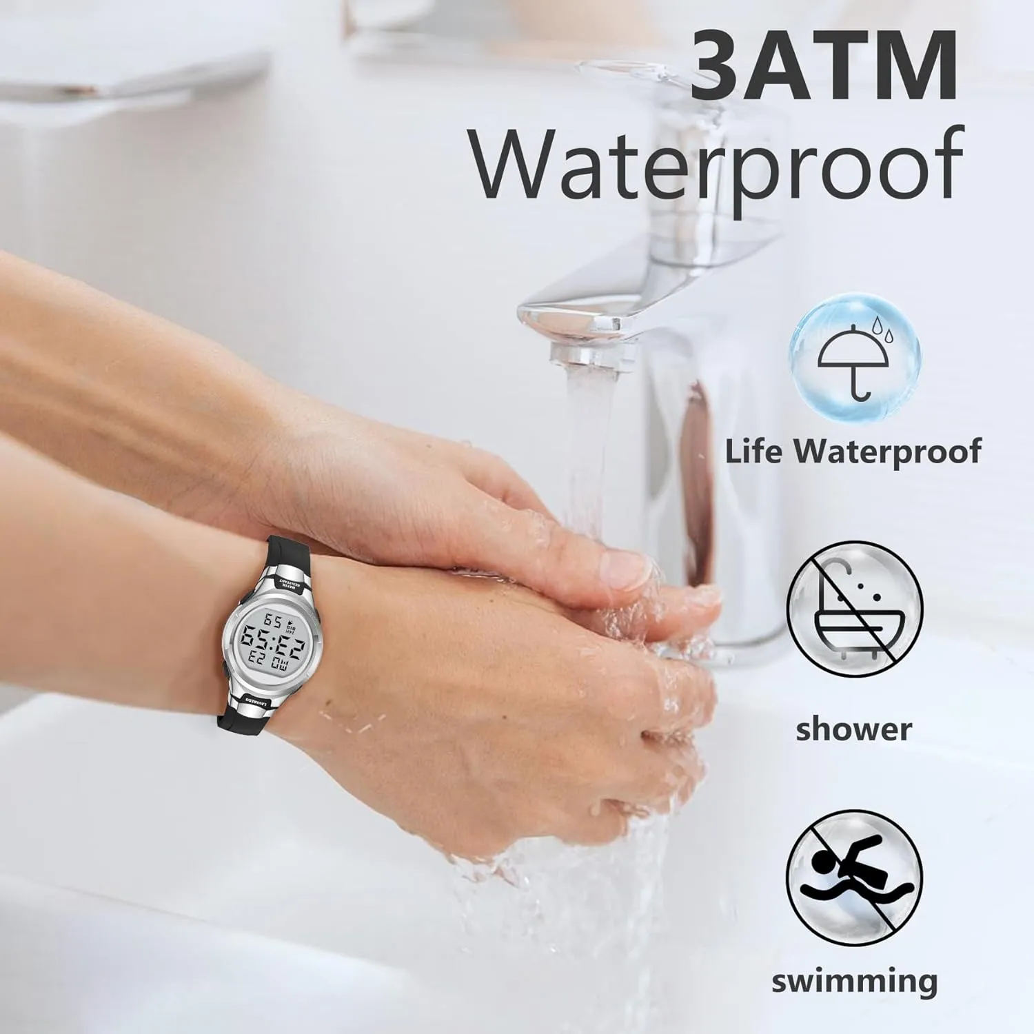 Watches for Women Sport Digital Womens Watch Waterproof with Silicone Strap Alarm/Stopwatch/Chronograph/LED Back Light