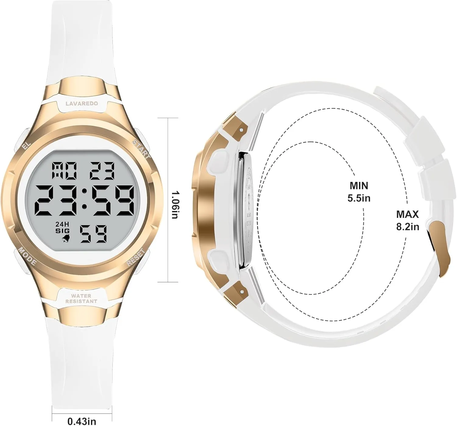 Watches for Women Sport Digital Womens Watch Waterproof with Silicone Strap Alarm/Stopwatch/Chronograph/LED Back Light