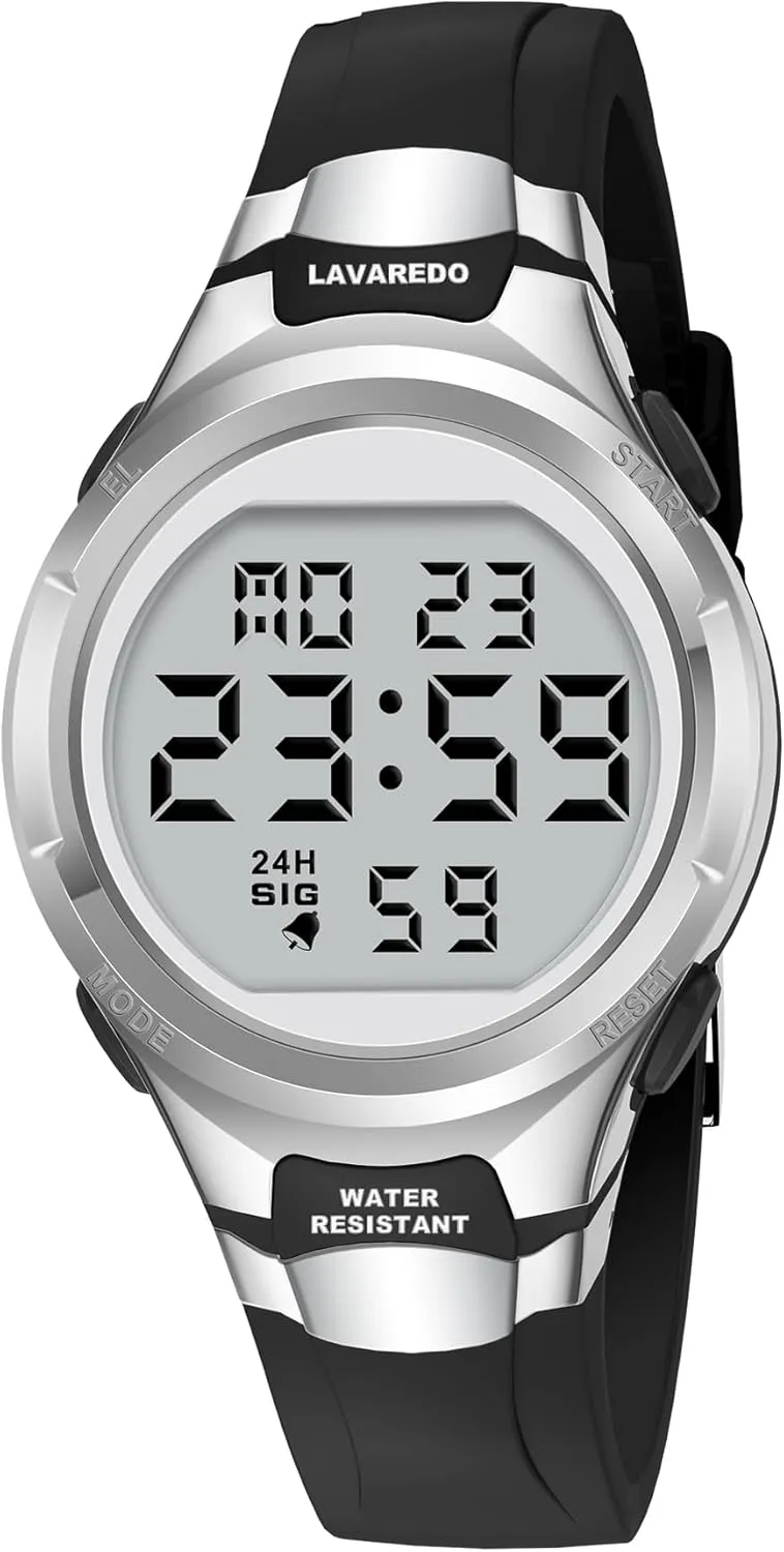 Watches for Women Sport Digital Womens Watch Waterproof with Silicone Strap Alarm/Stopwatch/Chronograph/LED Back Light