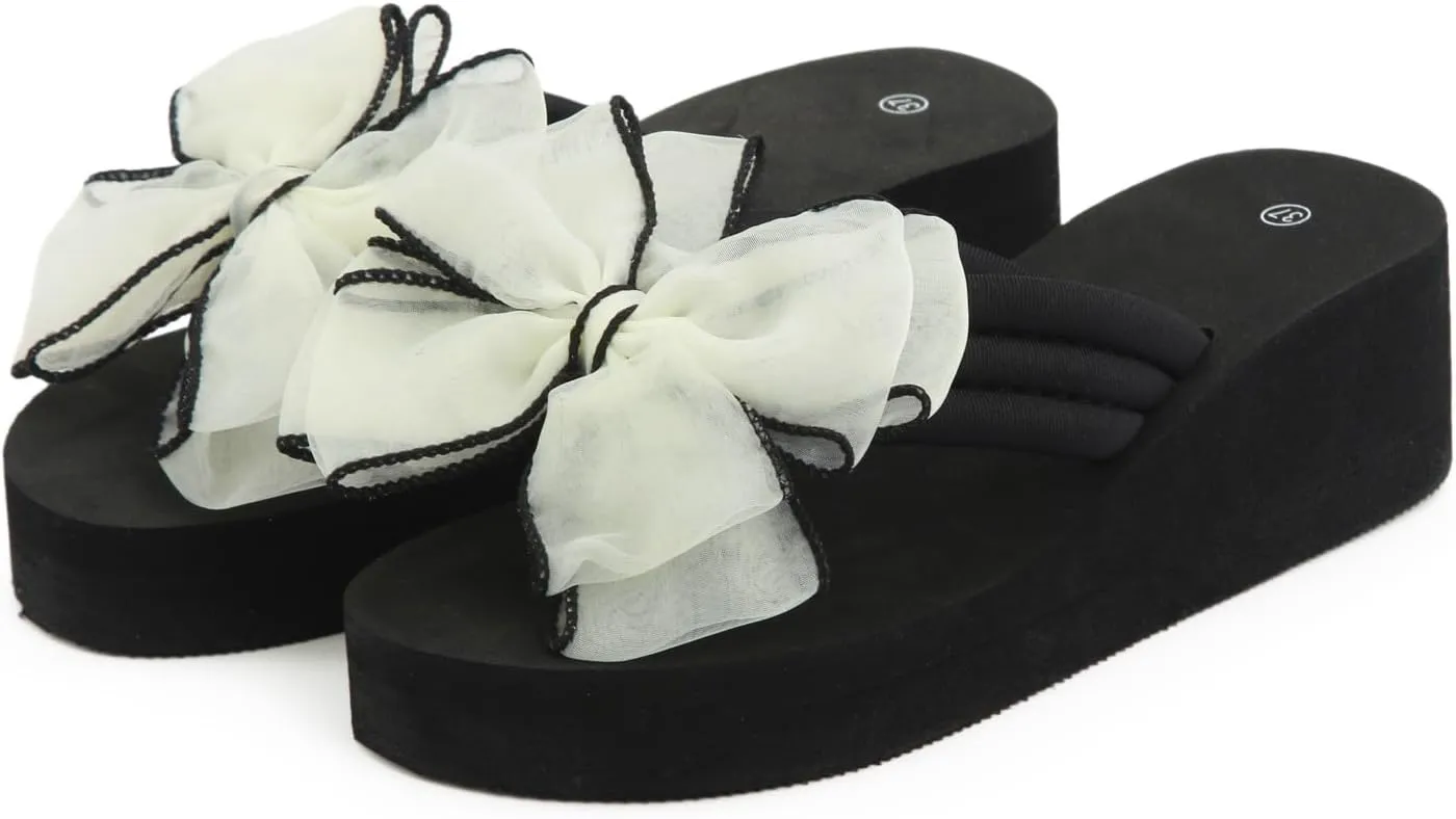 Wedge Flip-Flops for Women Plus Size Platform Sandals Fashion Beach Non Slip Slippers Shoes Women Heels Platform Light