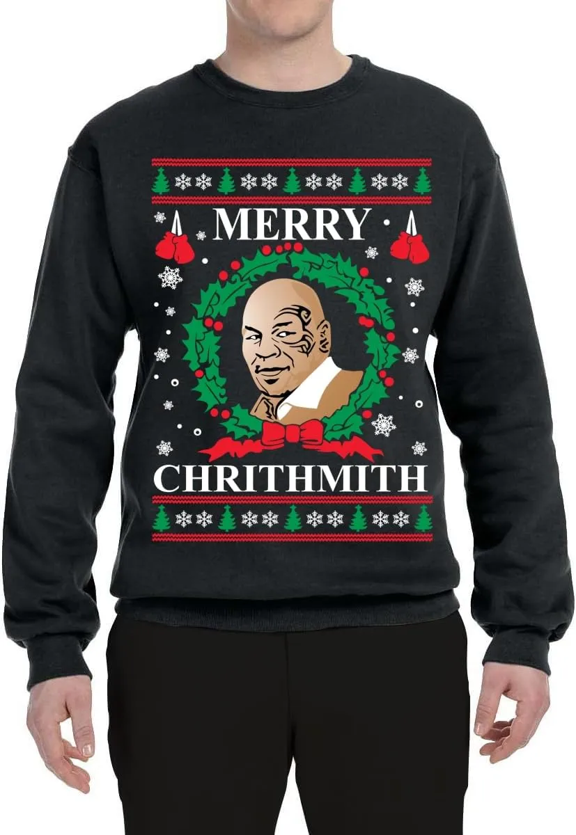 Wild Bobby Merry Chrithmith Ugly Christmas Sweater Unisex Crewneck Graphic Sweatshirt