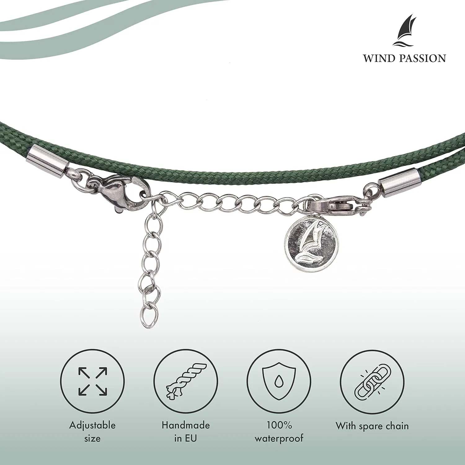 Wind Passion - Rope Anklet for Women & Men - Adjustable & Waterproof Threaded Nautical Ankle Bracelet - Handmade Braided String Anklet for Teen Girls