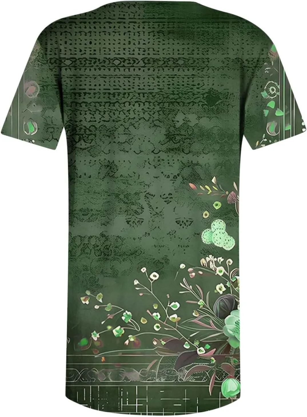 Women 2025 Spring Blouses Tops Floral Short Sleeve Boho T Shirts Dressy Casual Tunic Beach Vacation Ladies Clothing