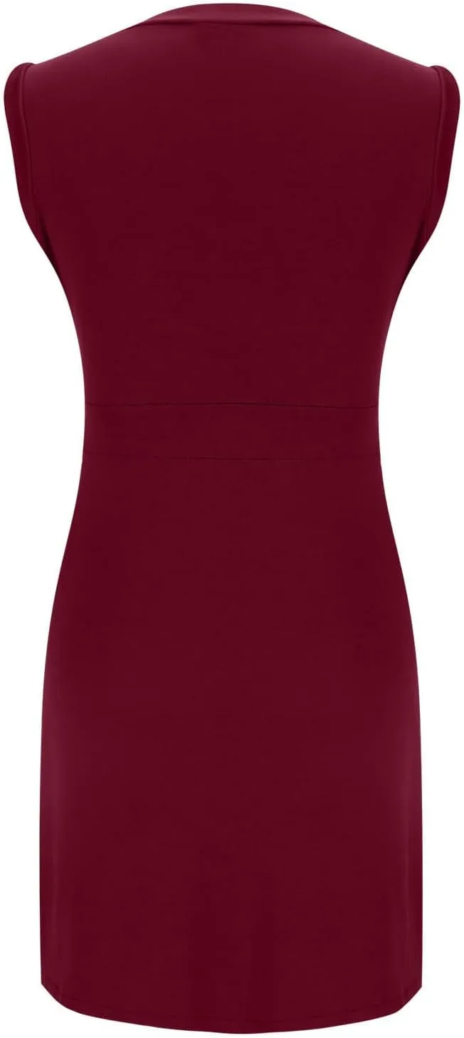 Women Casual Summer Dresses Sleeveless Elegant Midi Dress Decorative Button Ribbed Knitted Sundress Party Cocktail