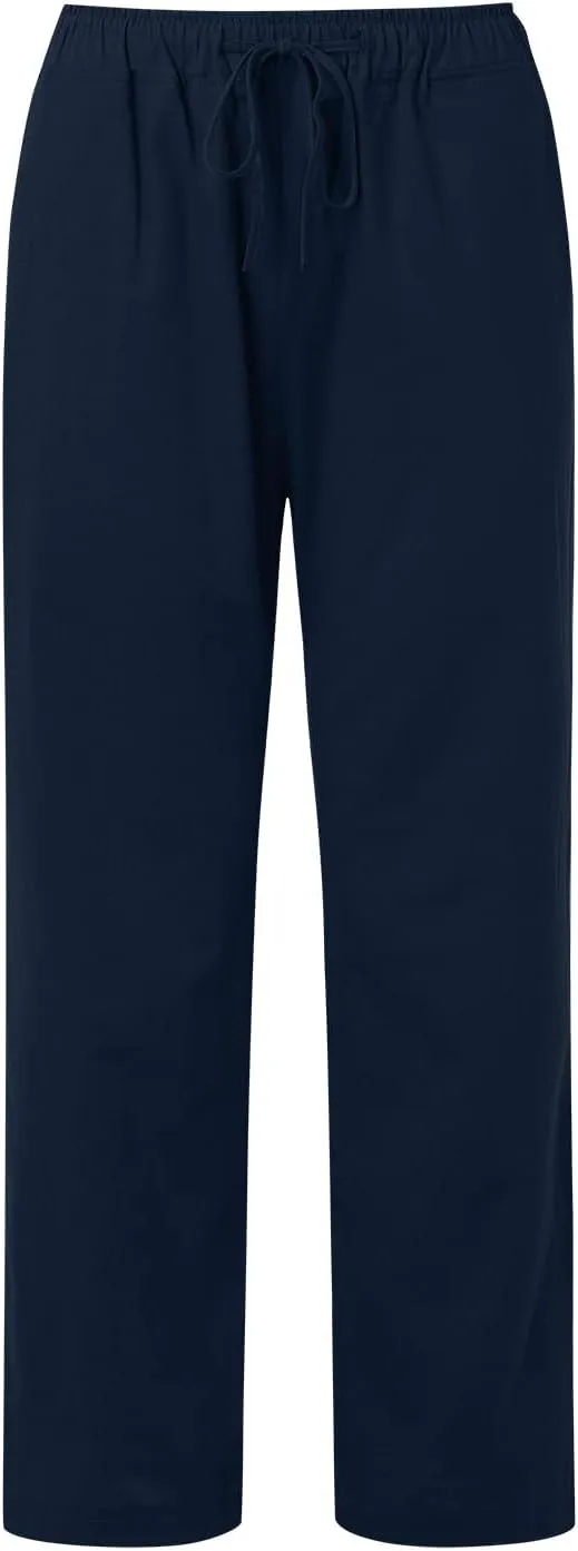 Women Cotton Linen Summer Palazzo Pant Trousers High Waist Straight Loose Fit Palazzo Pants Beach