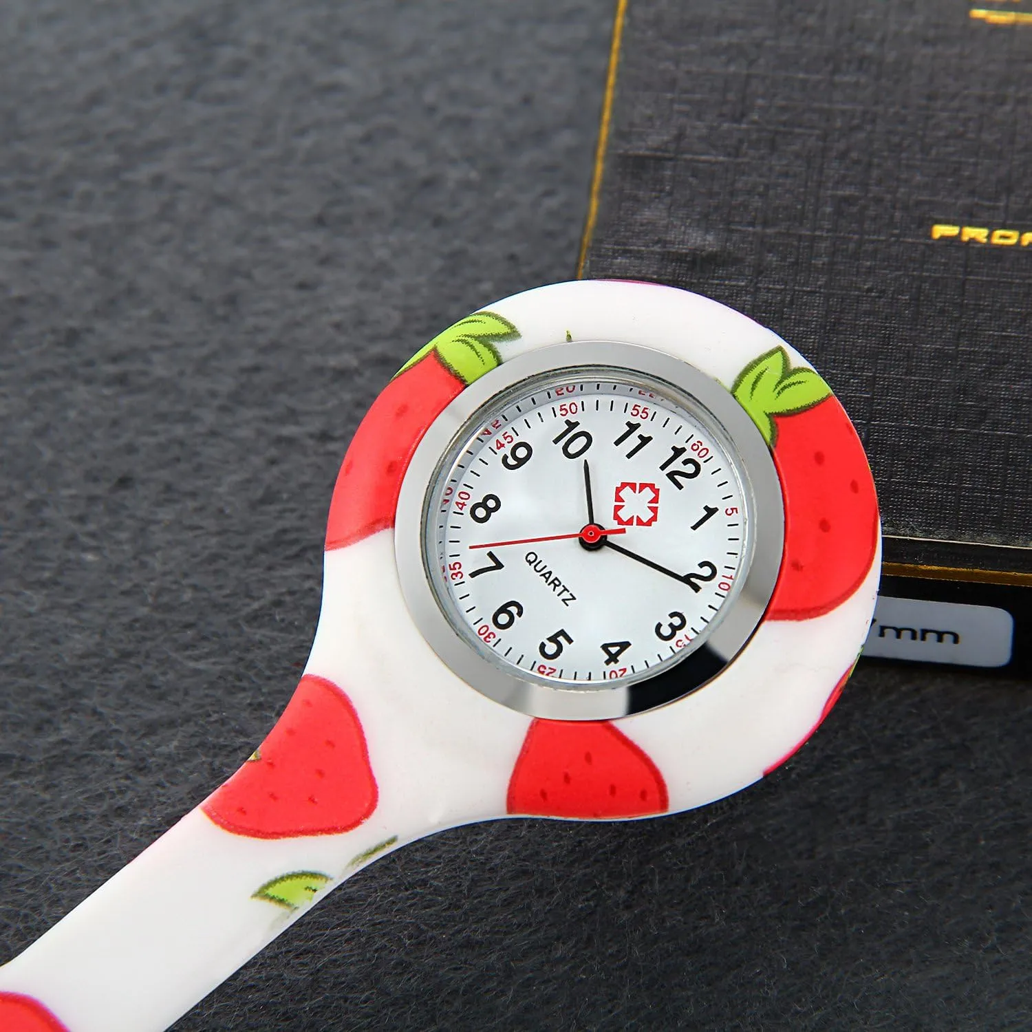 Women Girls Nurse Watches Hygienic Lapel Pin-on Brooch Flower Silicone Cover Medical Doctor Paramedic Hanging Fob Watch