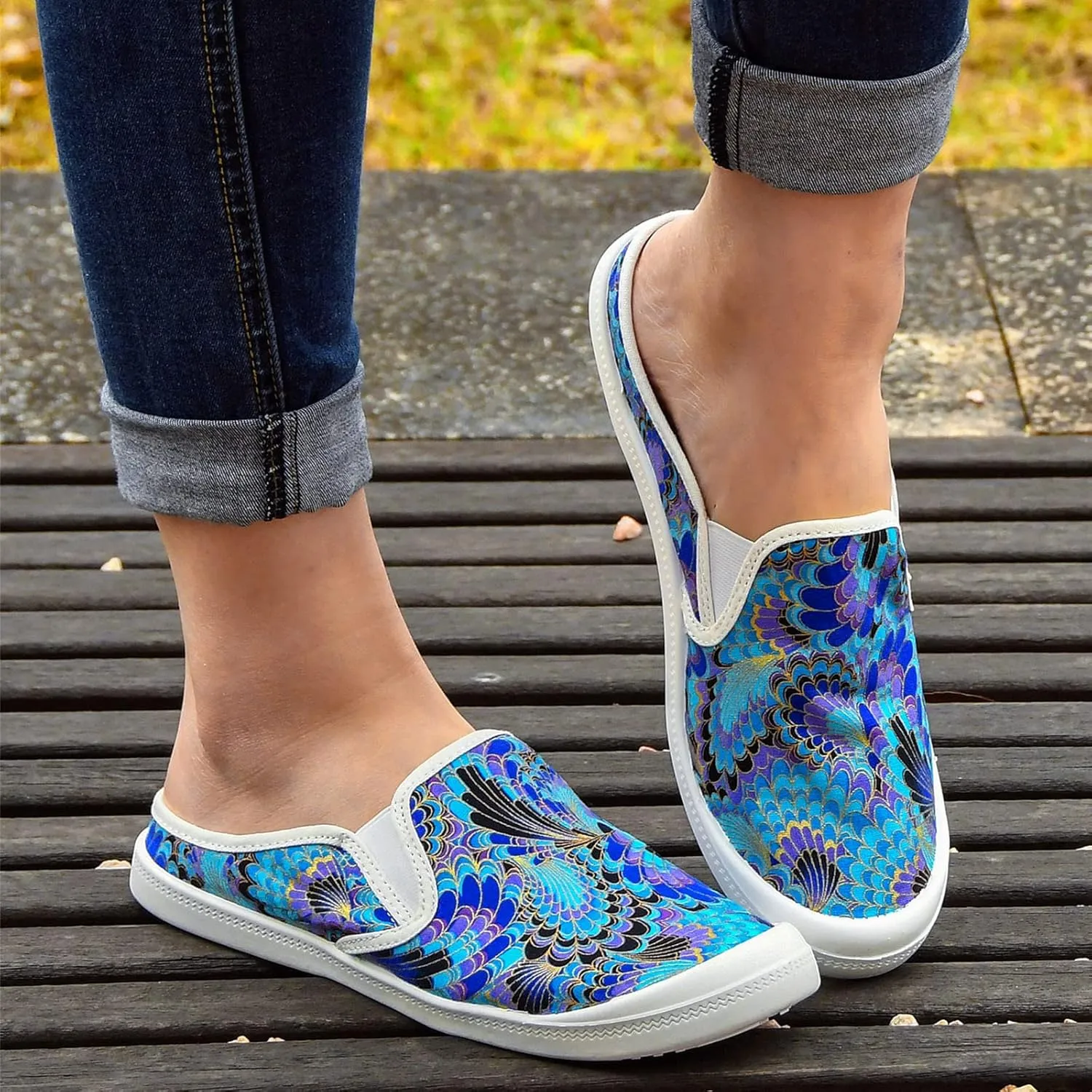 Women Plantar Fasciitis Non Slip Shoes Canvas Loafers with Arch Support Orthopedic Casual Non Slip Laces Rubber Sole Women Black Sandals (Sky Blue, 8)