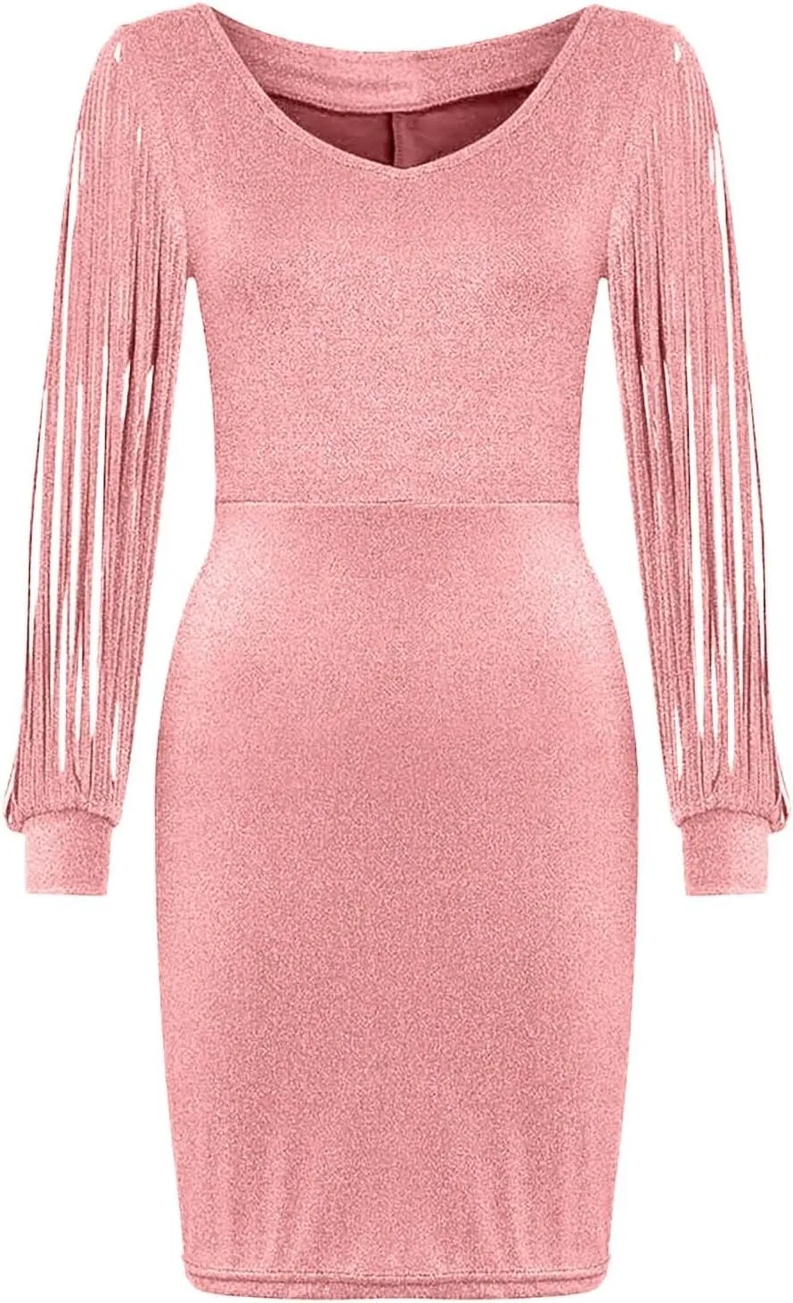 Women Sequin Bodycon Midi Dress Elegant Long Sleeve Cutout Party Evening Gown Formal Dresses