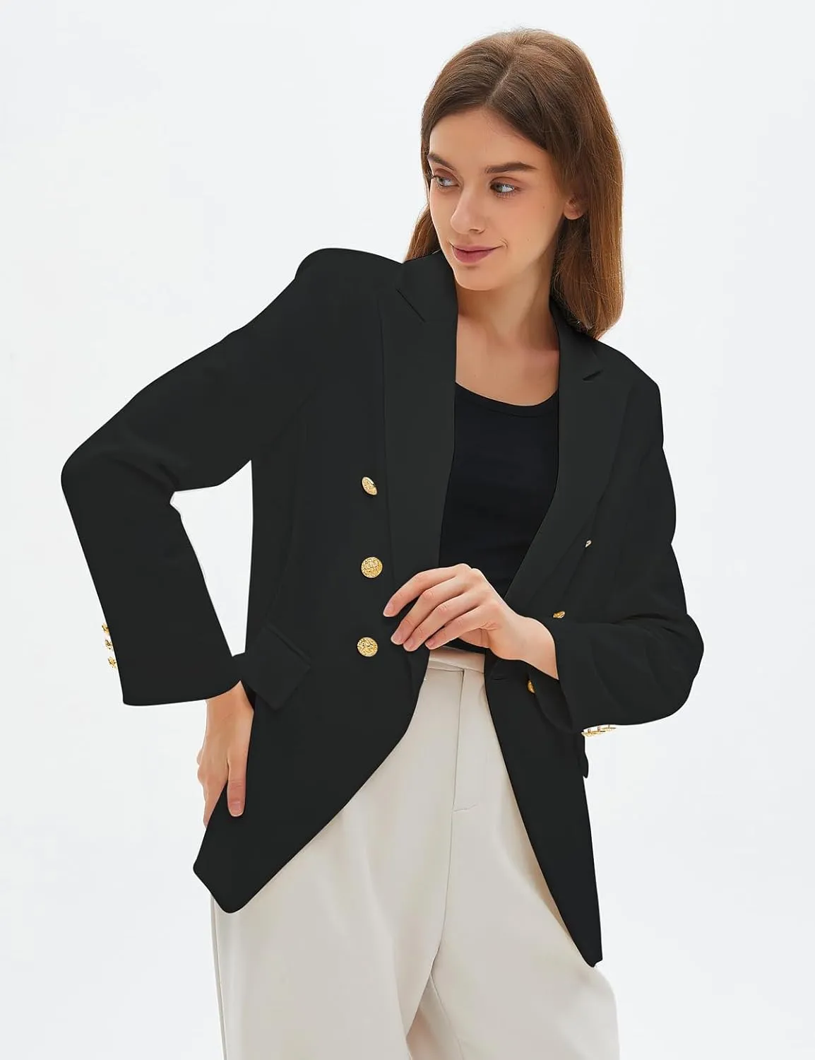 Women's Blazers & Suit Jackets Spring Casual Blazer Open Front Long Sleeve with Pockets Business Work Office 2025