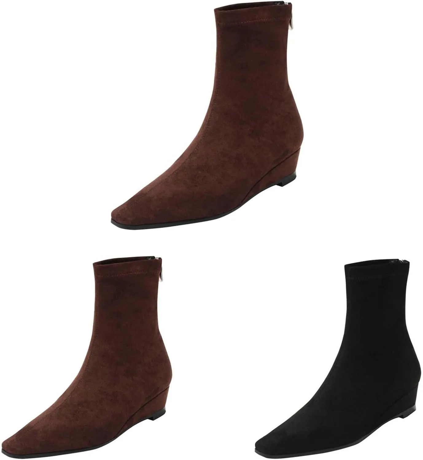 Womens Booties Low Heel Square Toe Ankle Boots Cowboy Boots for Women Mid Calf Womens Taupe Boots Womens Wide Width Booties and Ankle Boots Womens Wide Width Ankle Booties