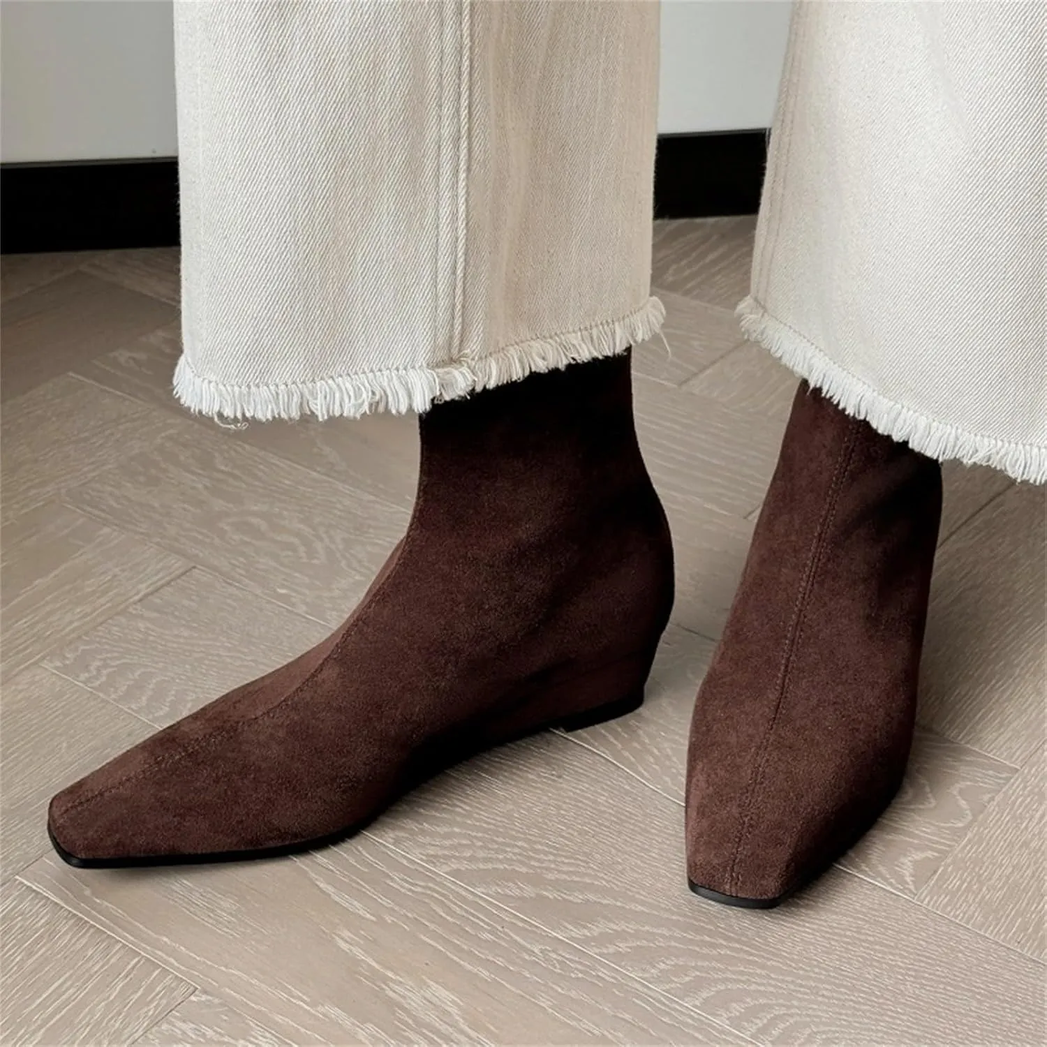 Womens Booties Low Heel Square Toe Ankle Boots Cowboy Boots for Women Mid Calf Womens Taupe Boots Womens Wide Width Booties and Ankle Boots Womens Wide Width Ankle Booties