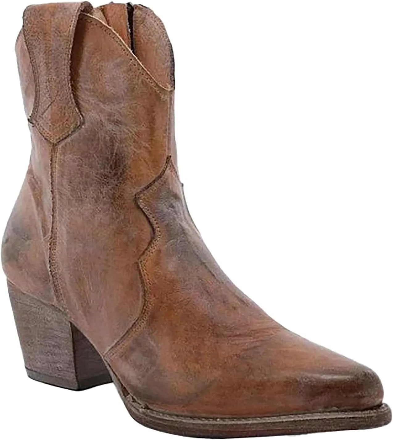 Womens Boots Ankle Woman Ankle Boots Gold Cowboy Boots Women Womens Size 12 Boots Leather Women Cut Out Ankle Slip-On Booties Low Heel Cute Boots Brown Ankle Boots for Women Wide