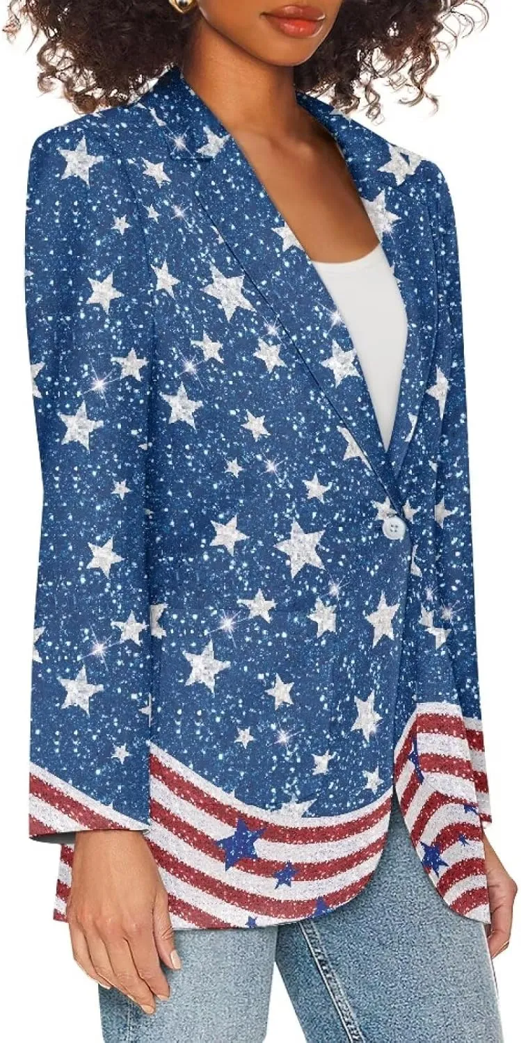 Women's Casual Blazers Long Sleeve Button Lapel Blazer Jackets with Pocket Open Front Cardigan