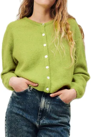 Women's Casual Cardigan Sweater Button Down Crewneck Soft Knit Lightweight Going Out Pullover Tops