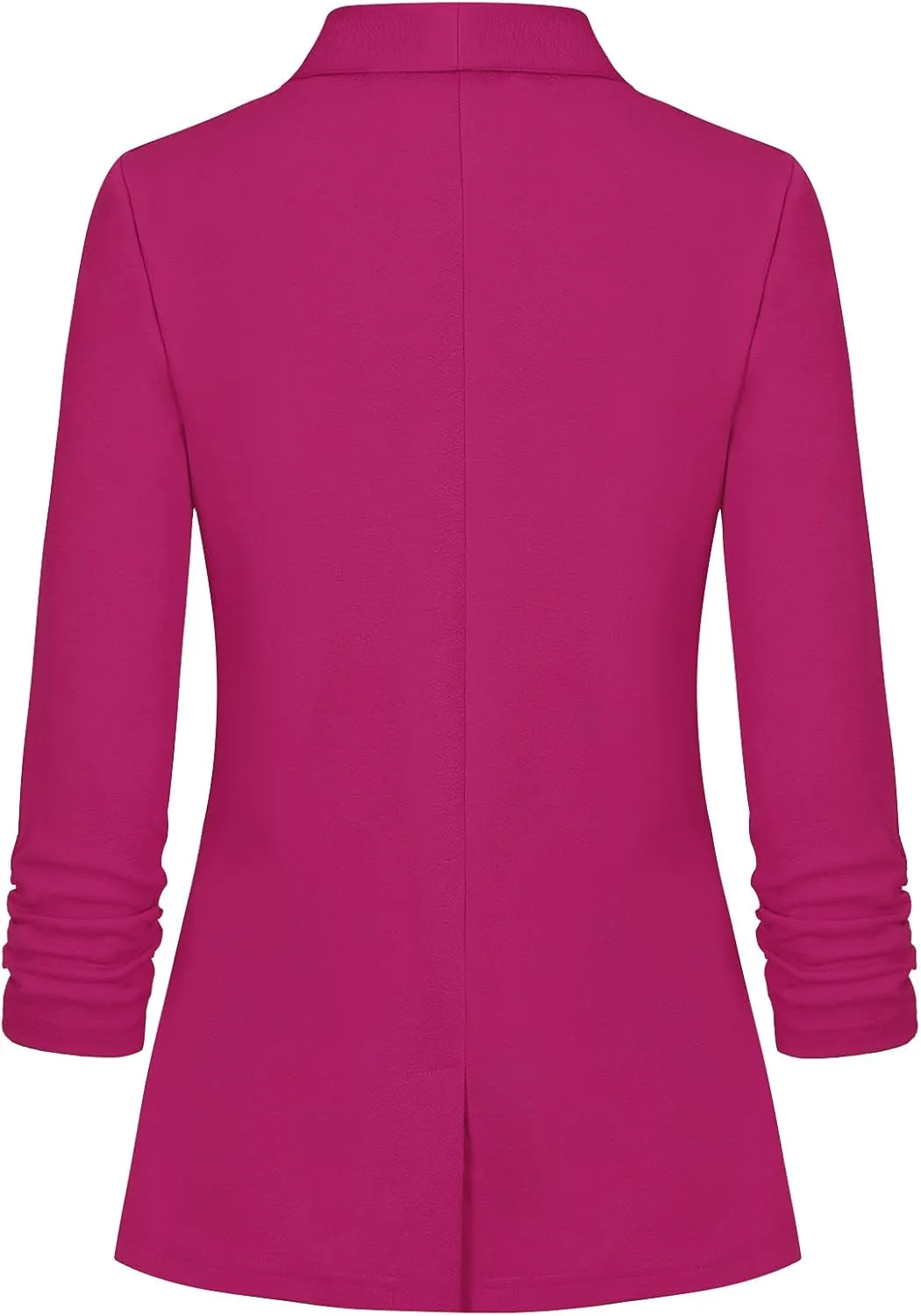 Women's Casual Open Front Blazers Shawl Lapel Ruched 3/4 Sleeve Office Lightweight Blazer Jackets with Pockets