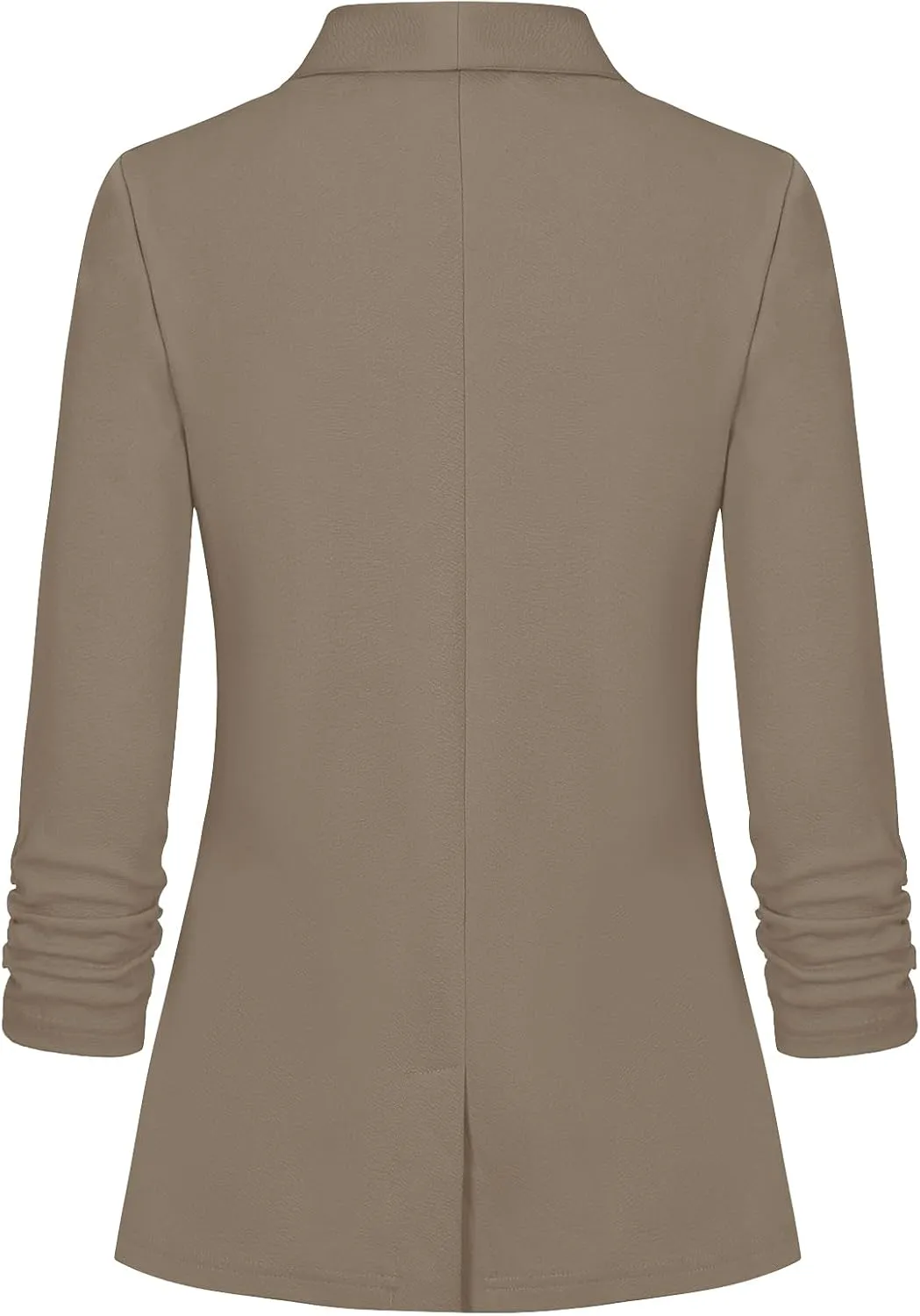 Women's Casual Open Front Blazers Shawl Lapel Ruched 3/4 Sleeve Office Lightweight Blazer Jackets with Pockets