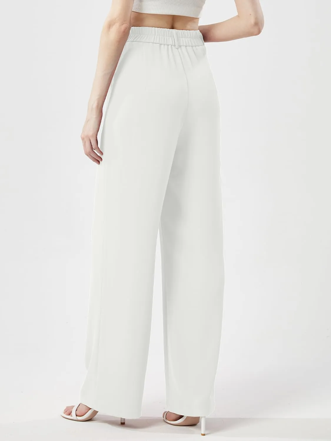 Women's Casual Wide Leg Pants Long Straight Suit Pants High Waisted Business Work Outfits Trendy Trousers for Women