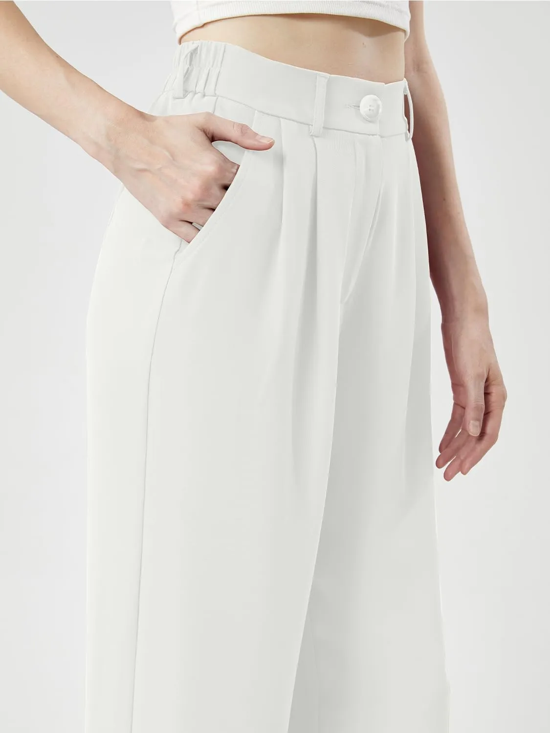 Women's Casual Wide Leg Pants Long Straight Suit Pants High Waisted Business Work Outfits Trendy Trousers for Women