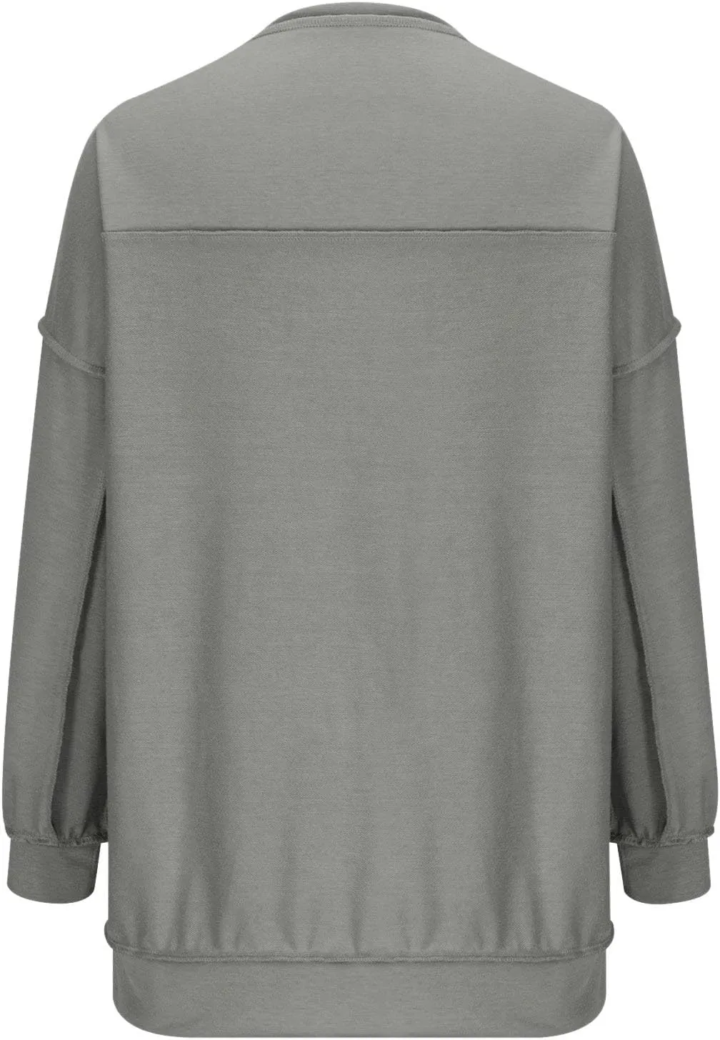 Womens Cute Oversized Sweatshirts Trendy 2024 Fall Sweatshirt Button Henley Neck Pullover Tops Casual Clothing