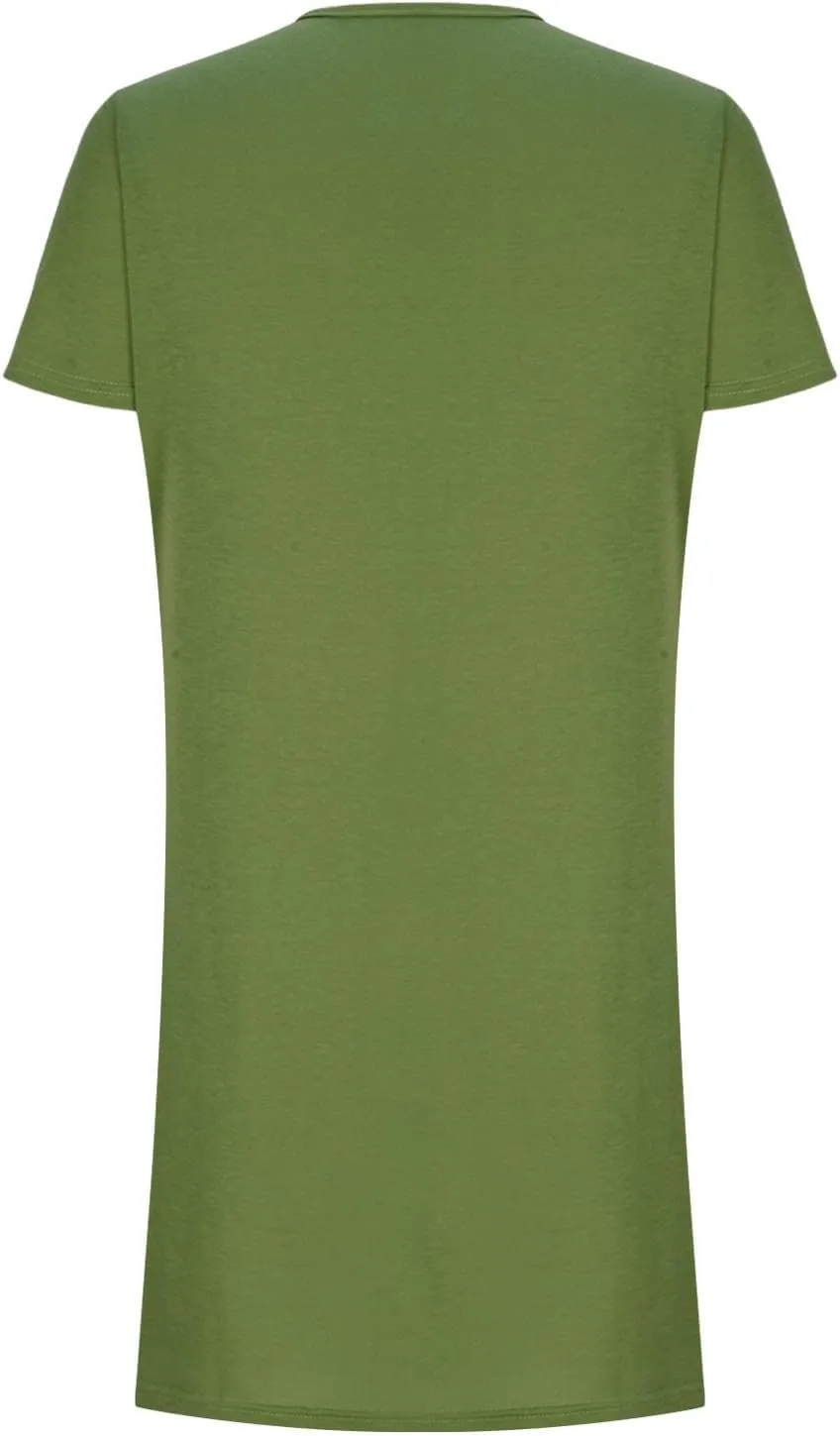 Womens Dresses Smocked Mini Dress Short Sleeve Loose Flowy Dresses for Women 2025 Elegant Summer