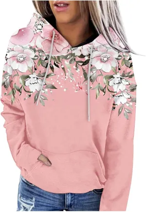 Women's Fall Casual Oversized Hoodies Trendy Long Sleeve Sweatshirts Graphic Print Pullover Lightweight Tops