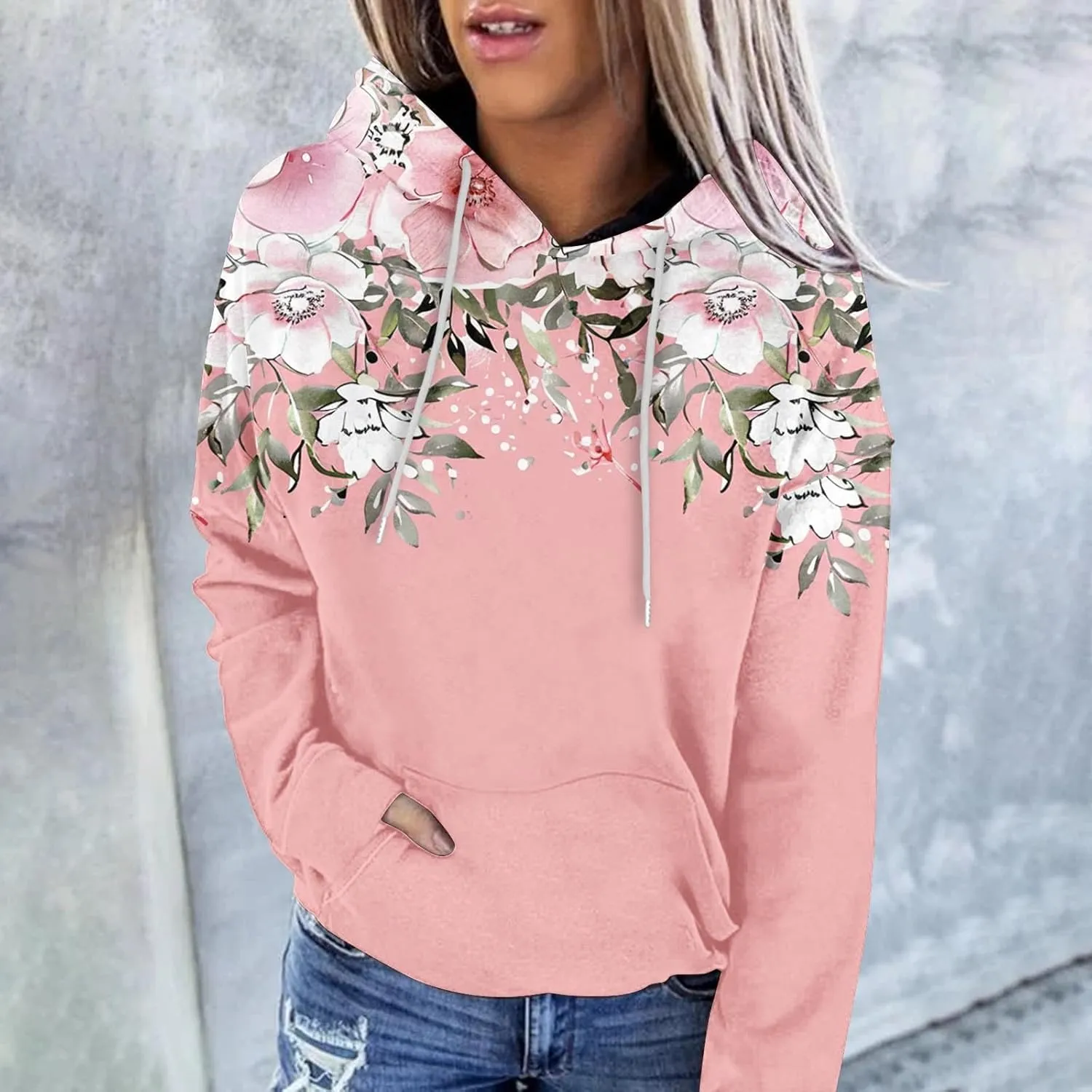 Women's Fall Casual Oversized Hoodies Trendy Long Sleeve Sweatshirts Graphic Print Pullover Lightweight Tops