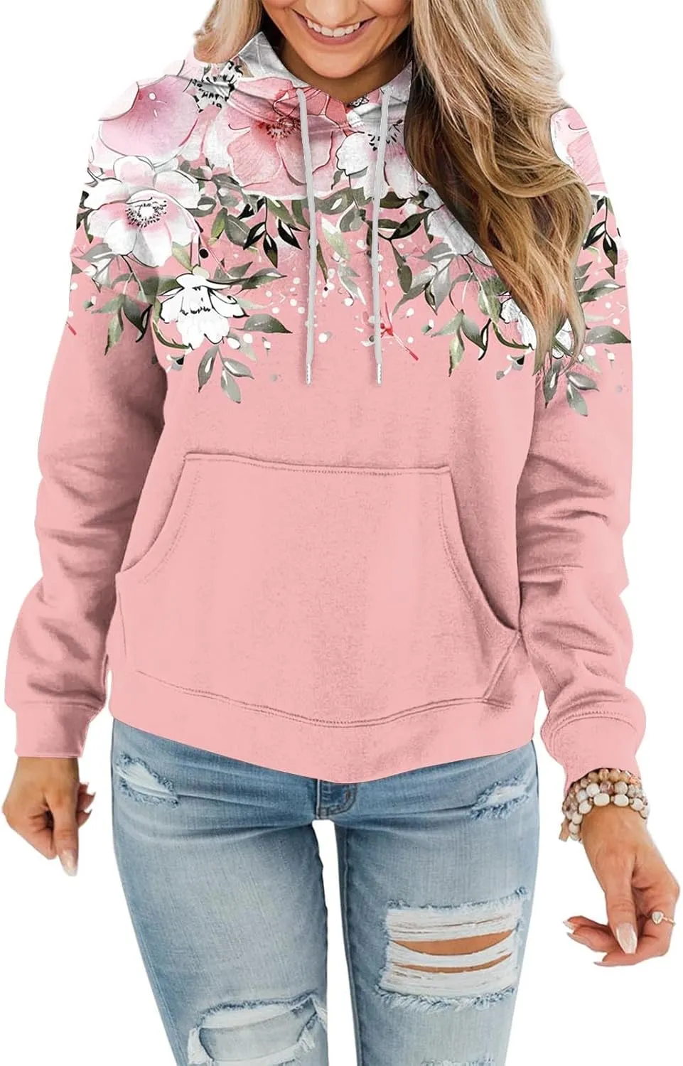 Women's Fall Casual Oversized Hoodies Trendy Long Sleeve Sweatshirts Graphic Print Pullover Lightweight Tops