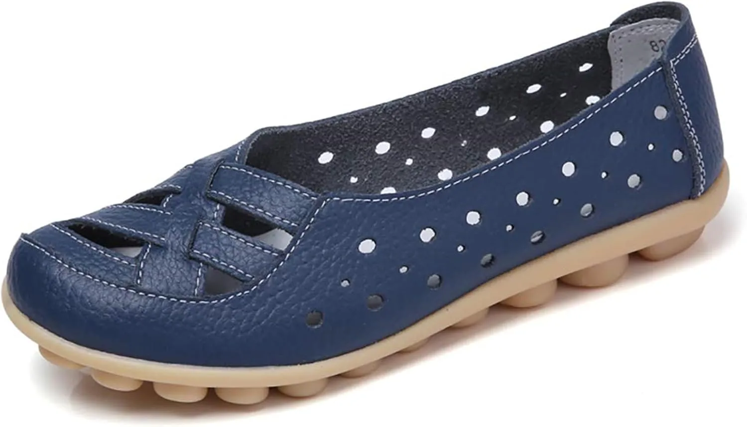 Womens Flat Sandals 2025 Summer Orthopedic Sandals Comfort Walking Office Flat Loafer Hollow Out Slip On Breathable Shoes Casual Leather Fashion Flats for Women