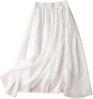 Women's Floral Print Midi Maxi Skirts 2025 Summer Casual Aline Elastic High Waist Pleated Flowy Long Skirt Pockets