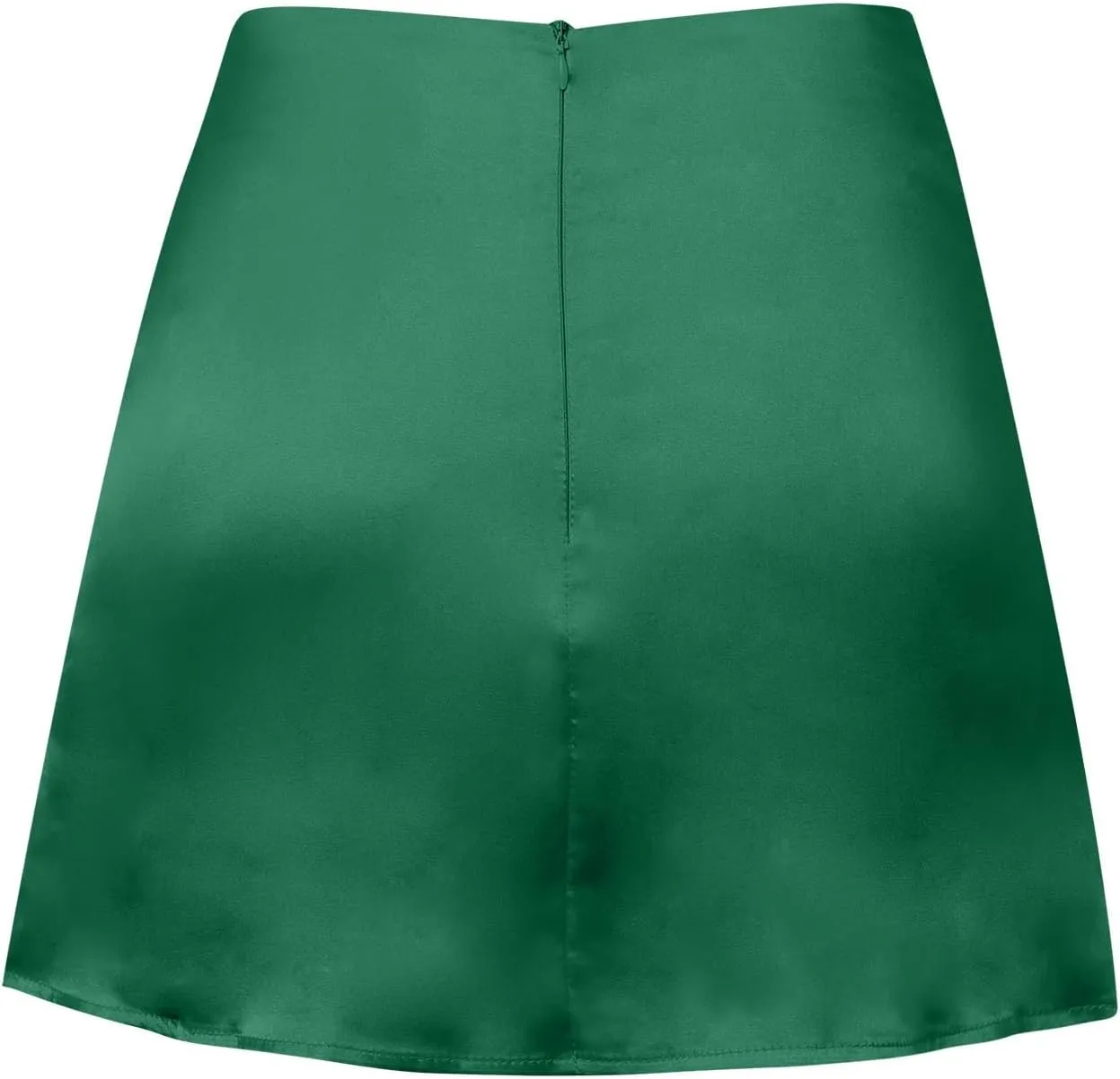 Women's Mini Skirts Casual High Waisted Stain Silk A-Line Zipper Fall Short Skirt Rave Festival Party Skirts
