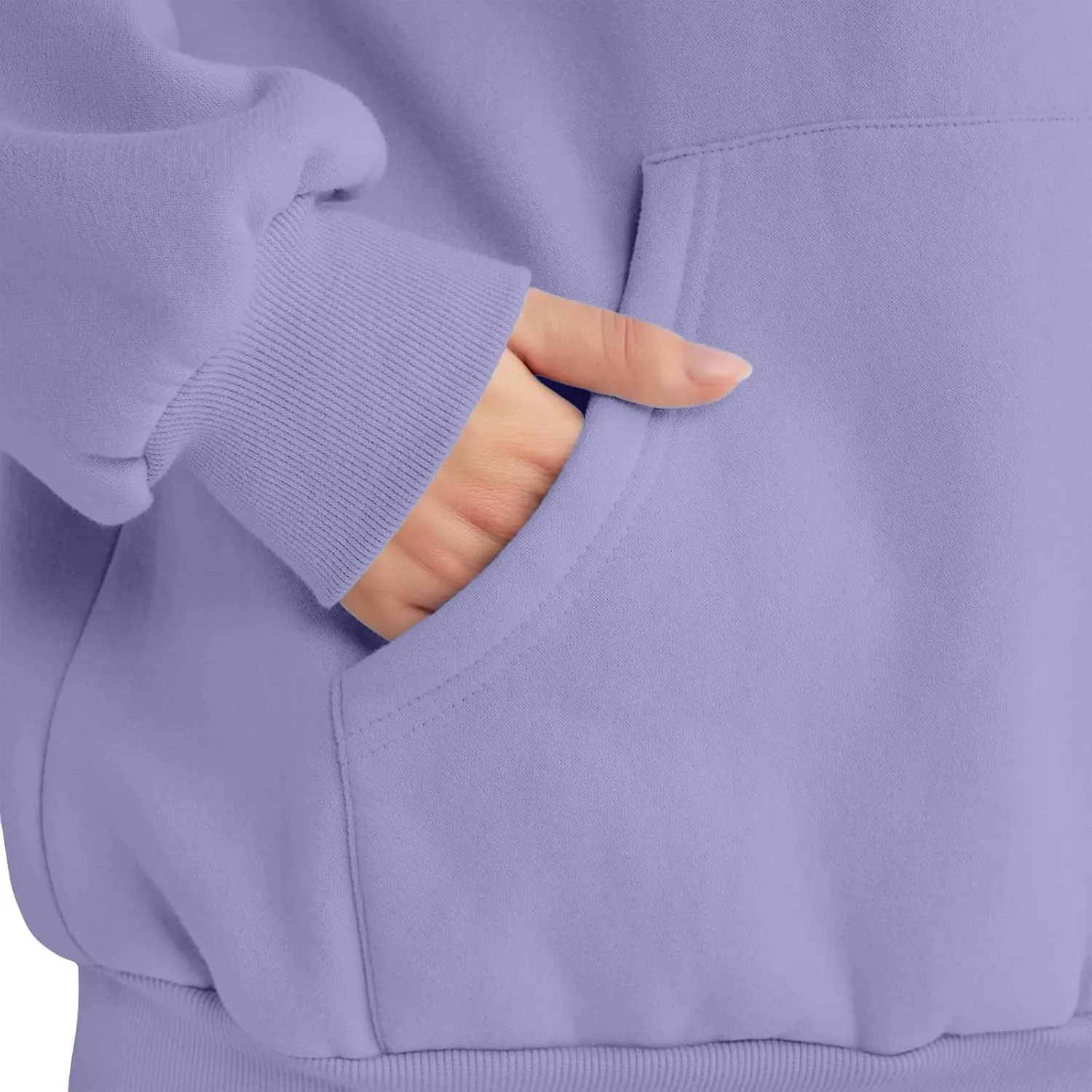 Womens Oversized Hoodies Cotton Plain Long Sleeve Pullover Fall Clothes with Pockets